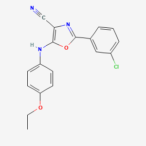 2-(3-chlorophenyl)-5-[(4-ethoxyphenyl)amino]-1,3-oxazole-4-carbonitrile