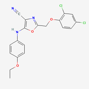 molecular formula C19H15Cl2N3O3 B3593637 2-[(2,4-dichlorophenoxy)methyl]-5-[(4-ethoxyphenyl)amino]-1,3-oxazole-4-carbonitrile 