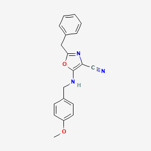 2-benzyl-5-[(4-methoxybenzyl)amino]-1,3-oxazole-4-carbonitrile