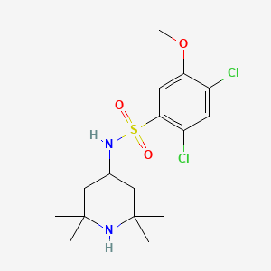 molecular formula C16H24Cl2N2O3S B3593647 2,4-DICHLORO-5-METHOXY-N-(2,2,6,6-TETRAMETHYLPIPERIDIN-4-YL)BENZENE-1-SULFONAMIDE 