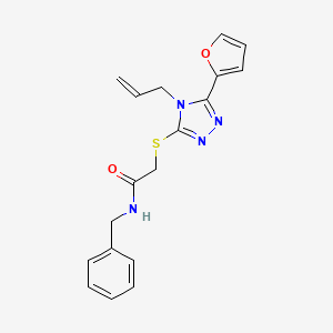 molecular formula C18H18N4O2S B3593705 N-benzyl-2-{[5-(furan-2-yl)-4-(prop-2-en-1-yl)-4H-1,2,4-triazol-3-yl]sulfanyl}acetamide 