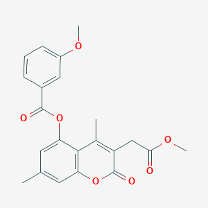 3-(2-methoxy-2-oxoethyl)-4,7-dimethyl-2-oxo-2H-chromen-5-yl 3-methoxybenzoate