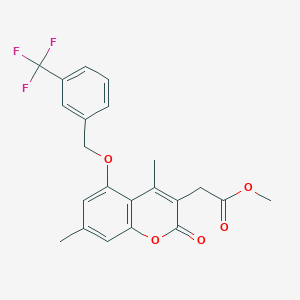 METHYL 2-(4,7-DIMETHYL-2-OXO-5-{[3-(TRIFLUOROMETHYL)BENZYL]OXY}-2H-CHROMEN-3-YL)ACETATE