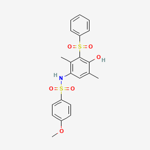 N-[3-(BENZENESULFONYL)-4-HYDROXY-2,5-DIMETHYLPHENYL]-4-METHOXYBENZENE-1-SULFONAMIDE