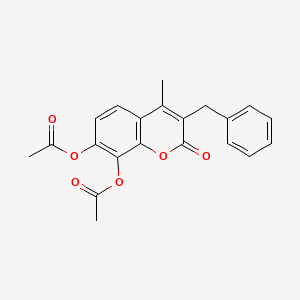 7-(acetyloxy)-3-benzyl-4-methyl-2-oxo-2H-chromen-8-yl acetate