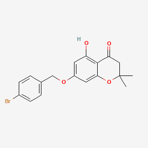 molecular formula C18H17BrO4 B3593799 7-[(4-bromobenzyl)oxy]-5-hydroxy-2,2-dimethyl-2,3-dihydro-4H-chromen-4-one 