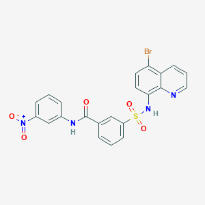 molecular formula C22H15BrN4O5S B3593802 3-[(5-bromoquinolin-8-yl)sulfamoyl]-N-(3-nitrophenyl)benzamide 