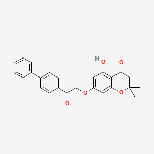 molecular formula C25H22O5 B3593817 7-(2-{[1,1'-BIPHENYL]-4-YL}-2-OXOETHOXY)-5-HYDROXY-2,2-DIMETHYL-3,4-DIHYDRO-2H-1-BENZOPYRAN-4-ONE 