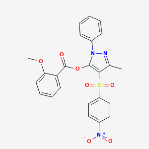 molecular formula C24H19N3O7S B3593839 [5-methyl-4-(4-nitrophenyl)sulfonyl-2-phenylpyrazol-3-yl] 2-methoxybenzoate 