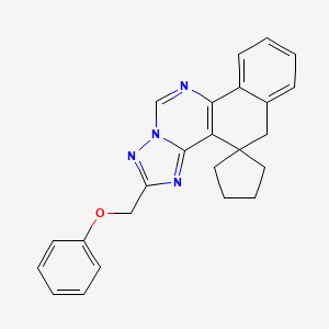 molecular formula C24H22N4O B3593853 2-(phenoxymethyl)-5H-spiro[benzo[h][1,2,4]triazolo[1,5-c]quinazoline-4,1'-cyclopentane] 