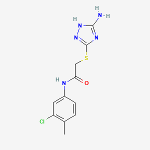 molecular formula C11H12ClN5OS B3593872 2-[(3-amino-1H-1,2,4-triazol-5-yl)sulfanyl]-N-(3-chloro-4-methylphenyl)acetamide 