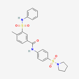 3-(anilinosulfonyl)-4-methyl-N-[4-(1-pyrrolidinylsulfonyl)phenyl]benzamide