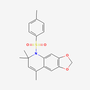 molecular formula C20H21NO4S B3593885 6,6,8-trimethyl-5-[(4-methylphenyl)sulfonyl]-5,6-dihydro[1,3]dioxolo[4,5-g]quinoline 