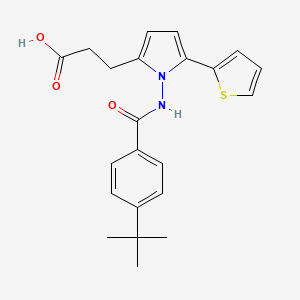 molecular formula C22H24N2O3S B3593891 3-[1-{[(4-tert-butylphenyl)carbonyl]amino}-5-(thiophen-2-yl)-1H-pyrrol-2-yl]propanoic acid 