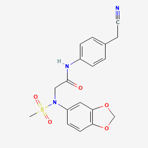 N~2~-1,3-benzodioxol-5-yl-N~1~-[4-(cyanomethyl)phenyl]-N~2~-(methylsulfonyl)glycinamide