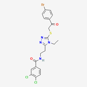 N-[2-(5-{[2-(4-bromophenyl)-2-oxoethyl]sulfanyl}-4-ethyl-4H-1,2,4-triazol-3-yl)ethyl]-3,4-dichlorobenzamide