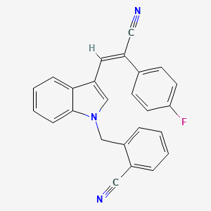 2-({3-[(E)-2-cyano-2-(4-fluorophenyl)ethenyl]-1H-indol-1-yl}methyl)benzonitrile