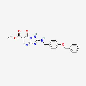 ethyl 2-{[4-(benzyloxy)benzyl]amino}-7-oxo-4,7-dihydro[1,2,4]triazolo[1,5-a]pyrimidine-6-carboxylate