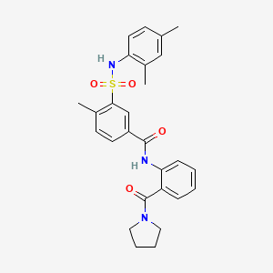 3-{[(2,4-dimethylphenyl)amino]sulfonyl}-4-methyl-N-[2-(1-pyrrolidinylcarbonyl)phenyl]benzamide