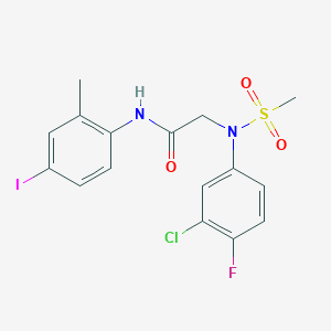 N~2~-(3-chloro-4-fluorophenyl)-N~1~-(4-iodo-2-methylphenyl)-N~2~-(methylsulfonyl)glycinamide