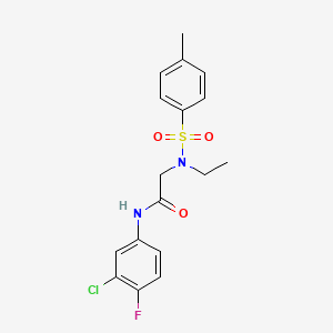 molecular formula C17H18ClFN2O3S B3593988 N-(3-chloro-4-fluorophenyl)-N~2~-ethyl-N~2~-[(4-methylphenyl)sulfonyl]glycinamide 