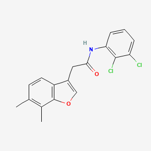 molecular formula C18H15Cl2NO2 B3594007 N-(2,3-dichlorophenyl)-2-(6,7-dimethyl-1-benzofuran-3-yl)acetamide 