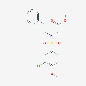 molecular formula C17H18ClNO5S B3594021 N-[(3-chloro-4-methoxyphenyl)sulfonyl]-N-(2-phenylethyl)glycine CAS No. 5425-77-4