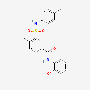 molecular formula C22H22N2O4S B3594086 N-(2-methoxyphenyl)-4-methyl-3-[(4-methylphenyl)sulfamoyl]benzamide 