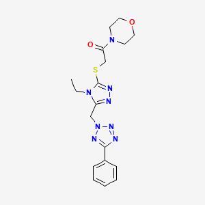 2-({4-ETHYL-5-[(5-PHENYL-2H-1,2,3,4-TETRAAZOL-2-YL)METHYL]-4H-1,2,4-TRIAZOL-3-YL}SULFANYL)-1-MORPHOLINO-1-ETHANONE