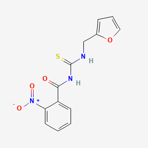 molecular formula C13H11N3O4S B3594113 N-{[(2-furylmethyl)amino]carbonothioyl}-2-nitrobenzamide 