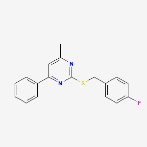 2-[(4-Fluorophenyl)methylsulfanyl]-4-methyl-6-phenylpyrimidine