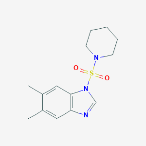molecular formula C14H19N3O2S B359412 5,6-dimethyl-1-(1-piperidinylsulfonyl)-1H-benzimidazole CAS No. 712345-37-4