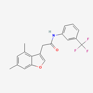 molecular formula C19H16F3NO2 B3594150 2-(4,6-dimethyl-1-benzofuran-3-yl)-N-[3-(trifluoromethyl)phenyl]acetamide 