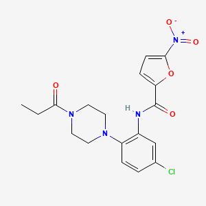 N-[5-chloro-2-(4-propanoylpiperazin-1-yl)phenyl]-5-nitrofuran-2-carboxamide