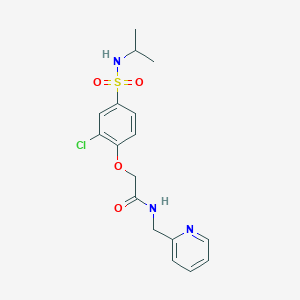 molecular formula C17H20ClN3O4S B3594175 2-[2-chloro-4-(propan-2-ylsulfamoyl)phenoxy]-N-(pyridin-2-ylmethyl)acetamide 