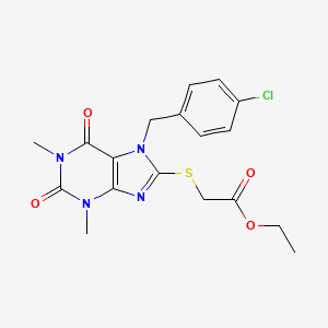 ethyl {[7-(4-chlorobenzyl)-1,3-dimethyl-2,6-dioxo-2,3,6,7-tetrahydro-1H-purin-8-yl]thio}acetate