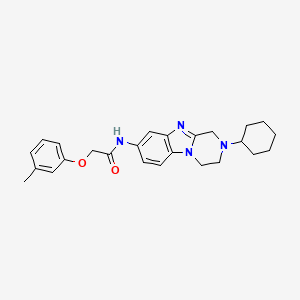 N-(2-cyclohexyl-1,2,3,4-tetrahydropyrazino[1,2-a]benzimidazol-8-yl)-2-(3-methylphenoxy)acetamide