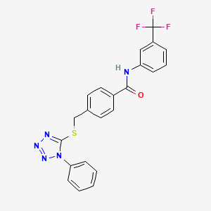 4-{[(1-phenyl-1H-tetrazol-5-yl)thio]methyl}-N-[3-(trifluoromethyl)phenyl]benzamide