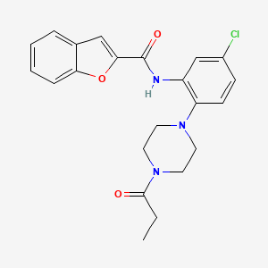 N-[5-chloro-2-(4-propanoylpiperazin-1-yl)phenyl]-1-benzofuran-2-carboxamide