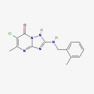 molecular formula C14H14ClN5O B3594285 6-chloro-5-methyl-2-[(2-methylbenzyl)amino][1,2,4]triazolo[1,5-a]pyrimidin-7(4H)-one 