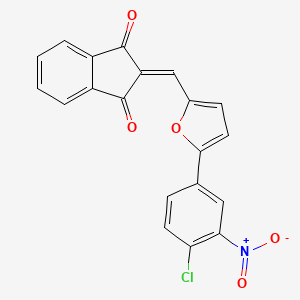 molecular formula C20H10ClNO5 B3594289 2-{[5-(4-CHLORO-3-NITROPHENYL)FURAN-2-YL]METHYLIDENE}-2,3-DIHYDRO-1H-INDENE-1,3-DIONE 