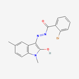 2-BROMO-N'-[(3Z)-1,5-DIMETHYL-2-OXO-2,3-DIHYDRO-1H-INDOL-3-YLIDENE]BENZOHYDRAZIDE