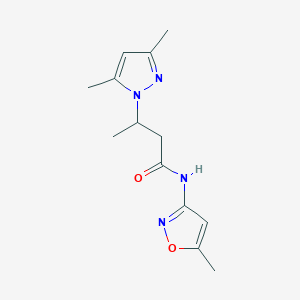molecular formula C13H18N4O2 B359431 3-(3,5-dimethyl-1H-pyrazol-1-yl)-N-(5-methyl-3-isoxazolyl)butanamide CAS No. 1013992-10-3