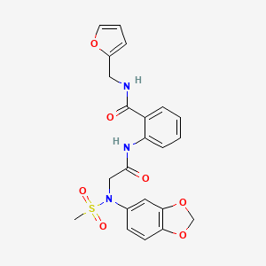 2-{[N-1,3-benzodioxol-5-yl-N-(methylsulfonyl)glycyl]amino}-N-(2-furylmethyl)benzamide