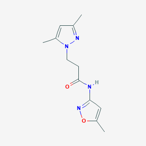 molecular formula C12H16N4O2 B359432 3-(3,5-dimethyl-1H-pyrazol-1-yl)-N-(5-methyl-3-isoxazolyl)propanamide CAS No. 1013992-02-3