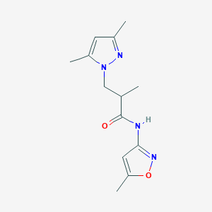 molecular formula C13H18N4O2 B359435 3-(3,5-dimethyl-1H-pyrazol-1-yl)-2-methyl-N-(5-methyl-3-isoxazolyl)propanamide CAS No. 1013991-78-0