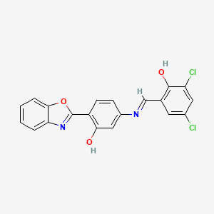 2-(1,3-BENZOXAZOL-2-YL)-5-[(E)-[(3,5-DICHLORO-2-HYDROXYPHENYL)METHYLIDENE]AMINO]PHENOL