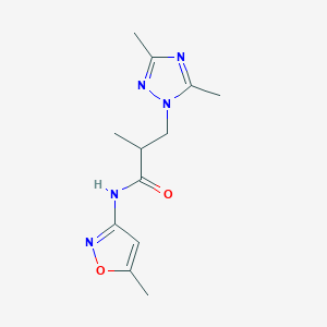 molecular formula C12H17N5O2 B359436 3-(3,5-dimethyl-1H-1,2,4-triazol-1-yl)-2-methyl-N-(5-methyl-3-isoxazolyl)propanamide CAS No. 941912-90-9