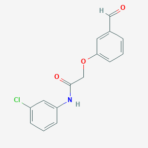 molecular formula C15H12ClNO3 B3594364 N-(3-chlorophenyl)-2-(3-formylphenoxy)acetamide 