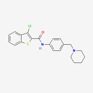 molecular formula C21H21ClN2OS B3594368 3-chloro-N-[4-(1-piperidinylmethyl)phenyl]-1-benzothiophene-2-carboxamide 